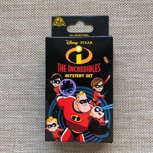 New unopened Disney Mystery pin box featuring Incredibles. Box contains 2 pins.